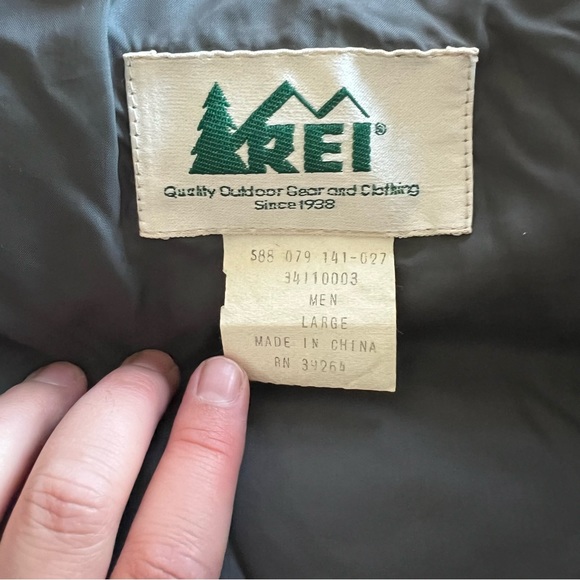 REI Vintage Blue Full Zip Snap Lined GooseDown Puffer Winter Vest Men's Large - Picture 4 of 7